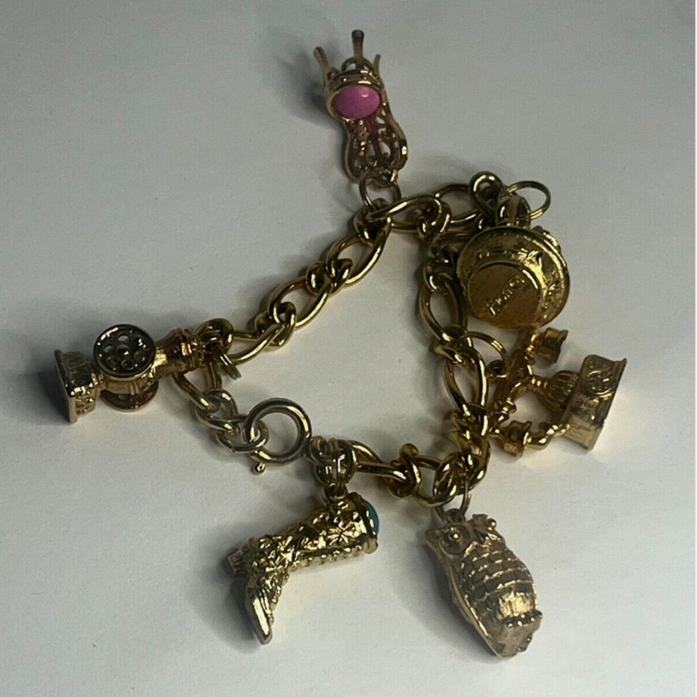 Gold Tone Charm Bracelet